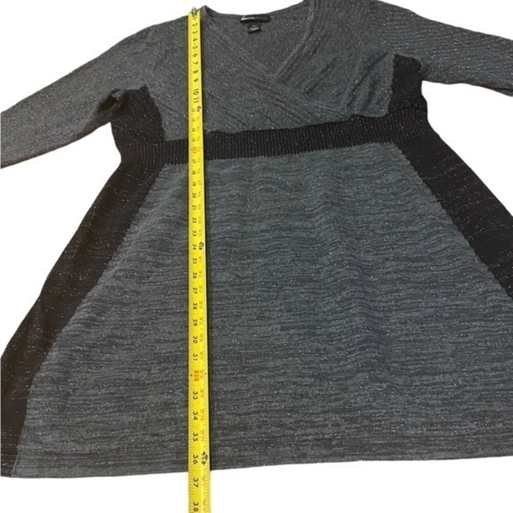 Lane Bryant Sweater Dress Size 18 20 Gray Long Sleeve Sparkle V-Neck Womens - Picture 6 of 7